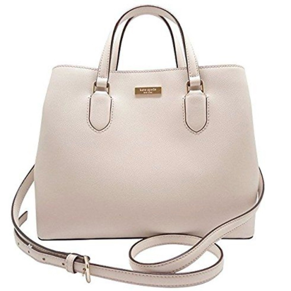 Kate Spade Laurel Way Evangelie Saffiano Leather Satchel in‎ cream